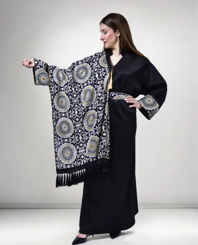 Black & Gold Grace Kuwaiti Dress