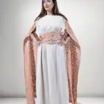 Desert Glow Kuwaiti Dress with Embroidered Cape