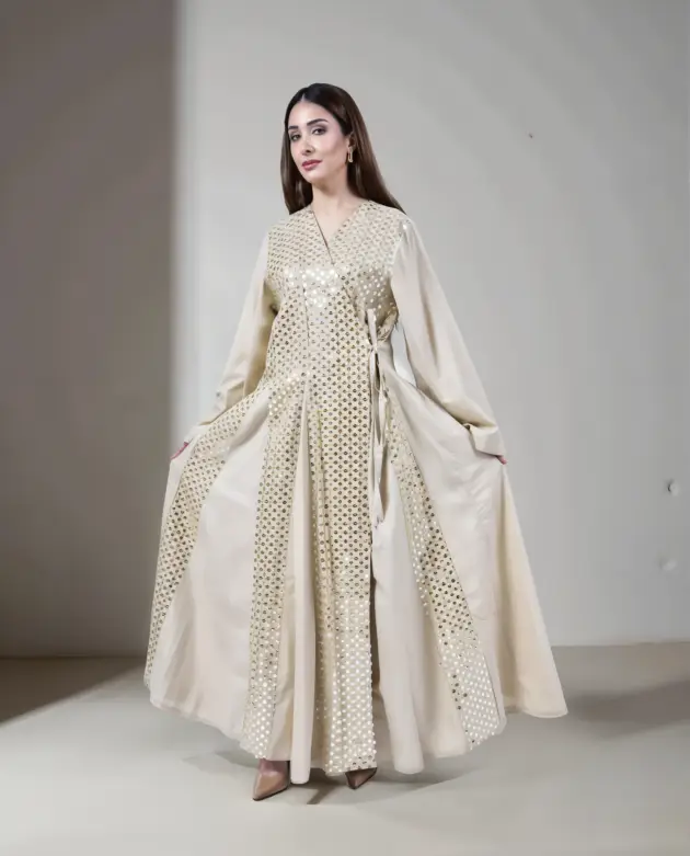 Golden Gleam Kuwaiti Cotton Dress