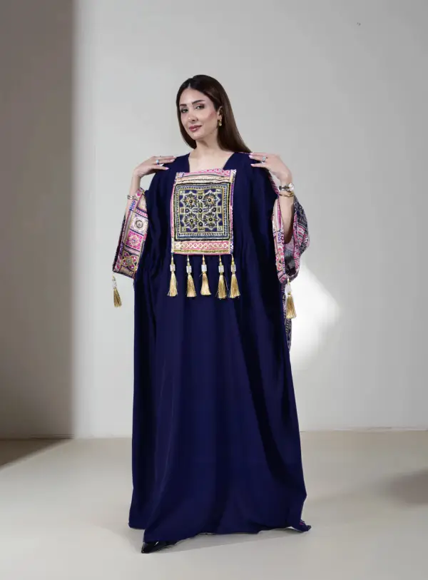Twilight Bloom Kuwaiti Double-Faced Dress