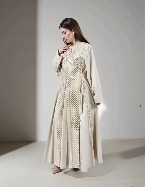 Golden Gleam Kuwaiti Cotton Dress - Image 4