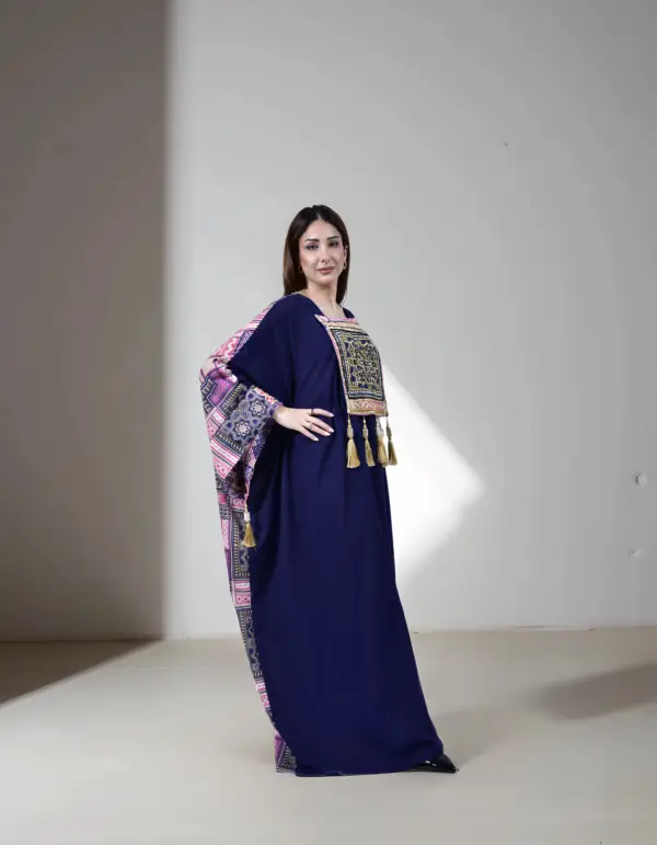 Twilight Bloom Kuwaiti Double-Faced Dress - Image 4