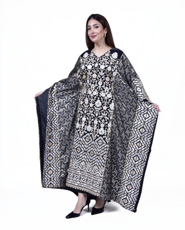 Noor Black Kuwaiti Embroidered Dress